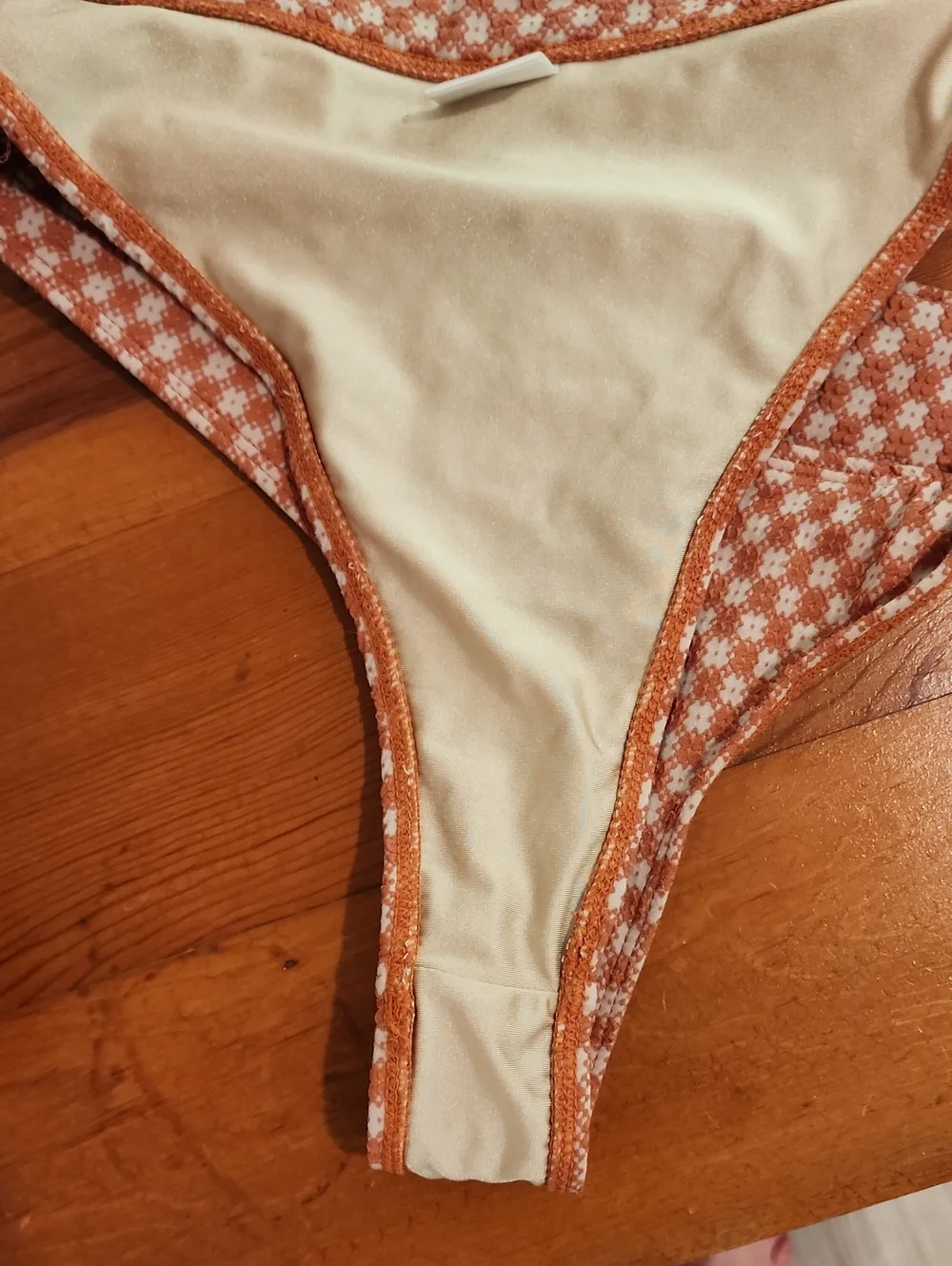 Sanori Swim SZ Small Rust Orange Floral Textured High-Cut Bikini Set